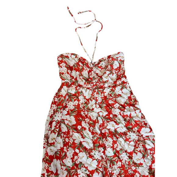 AMERICAN EAGLE Women’s Small Jumpsuit Wide Leg Floral Print Halter Top S - Picture 2 of 10